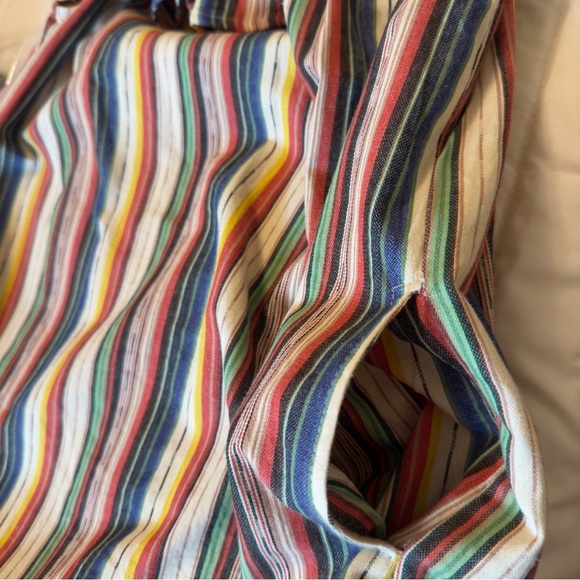 Express Striped Off-the-Shoulder Cotton Boho Smock Sundress w/ Pockets Sz L - Picture 8 of 10